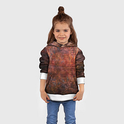 Толстовка-худи детская Абстракция - rusty wall, цвет: 3D-белый — фото 2