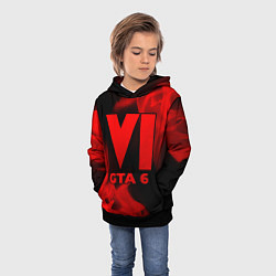 Толстовка-худи детская GTA 6 - red gradient, цвет: 3D-черный — фото 2