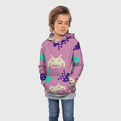 Толстовка-худи детская Пиксели фильтр, цвет: 3D-меланж — фото 2
