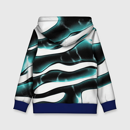 Детская толстовка Абстрактный черно-зеленый камуфляж / 3D-Синий – фото 2