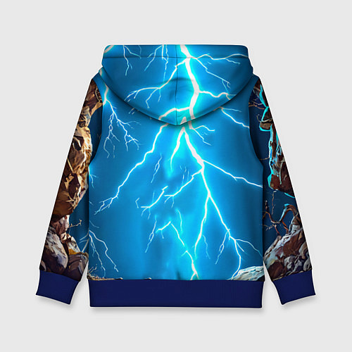 Детская толстовка Верблюд и удар молнии / 3D-Синий – фото 2