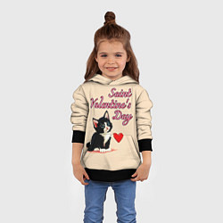 Толстовка-худи детская Saint Valentines Day, цвет: 3D-черный — фото 2