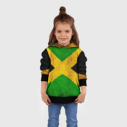 Толстовка-худи детская Jamaica flag, цвет: 3D-черный — фото 2