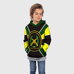 Толстовка-худи детская Мотострелковые войска: шеврон без текста, цвет: 3D-меланж — фото 2