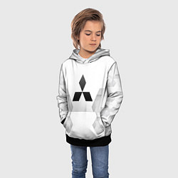 Толстовка-худи детская Mitsubishi white poly, цвет: 3D-черный — фото 2