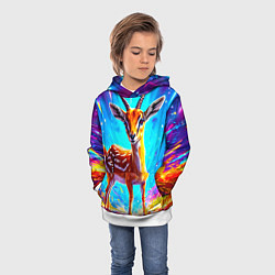 Толстовка-худи детская Газель малыш, цвет: 3D-белый — фото 2