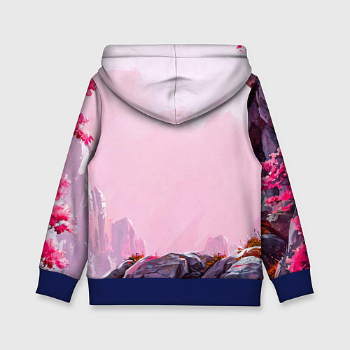 Детская толстовка Козлик в розовом свете / 3D-Синий – фото 2