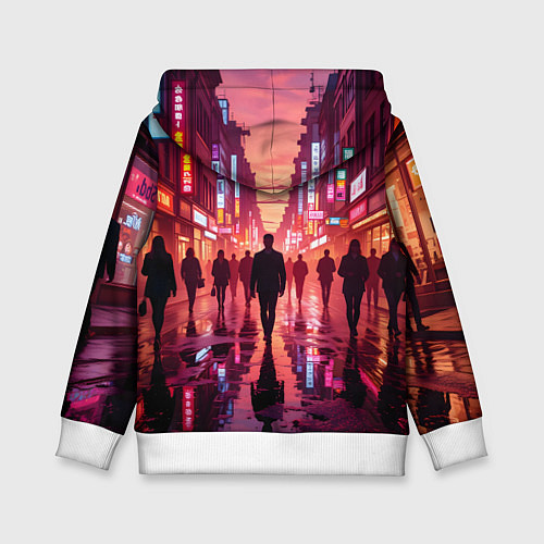 Детская толстовка Вечерний мегаполис / 3D-Белый – фото 2