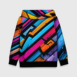 Толстовка-худи детская Абстракция с граффити, цвет: 3D-черный