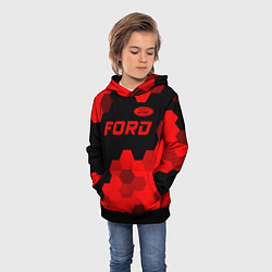 Толстовка-худи детская Ford - red gradient посередине, цвет: 3D-черный — фото 2