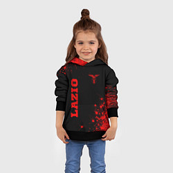 Толстовка-худи детская Lazio - red gradient вертикально, цвет: 3D-черный — фото 2