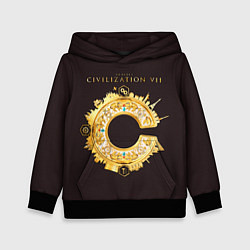 Толстовка-худи детская Civilization VII, цвет: 3D-черный