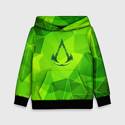 Толстовка-худи детская Assassins Creed green poly, цвет: 3D-черный