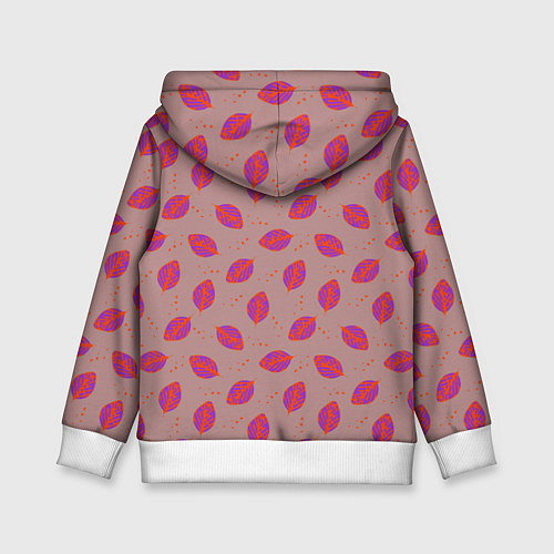 Детская толстовка Узор из пурпурных листьев / 3D-Белый – фото 2