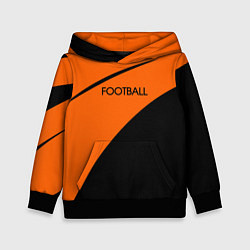 Толстовка-худи детская Football оранжево-чёрный, цвет: 3D-черный