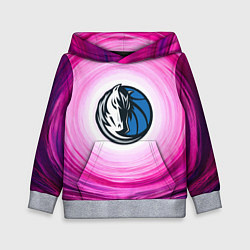 Толстовка-худи детская Даллас Маверикс в розовом водовороте, цвет: 3D-меланж
