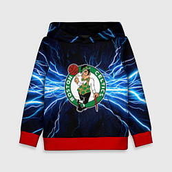 Толстовка-худи детская Бостон Селтикс и удар молнии, цвет: 3D-красный