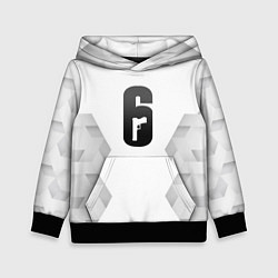 Толстовка-худи детская Rainbow Six white poly, цвет: 3D-черный