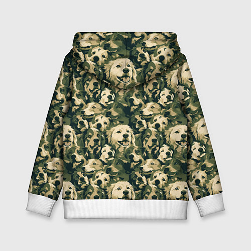 Детская толстовка Камуфляжные собаки / 3D-Белый – фото 2