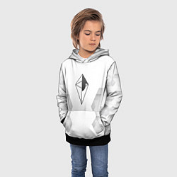 Толстовка-худи детская No Mans Sky white poly, цвет: 3D-черный — фото 2