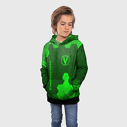 Толстовка-худи детская Changan - green gradient вертикально, цвет: 3D-черный — фото 2