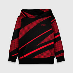 Толстовка-худи детская Sport чёрный и красный полосы, цвет: 3D-черный