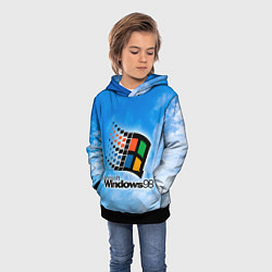 Толстовка-худи детская Mindows 98 logo, цвет: 3D-черный — фото 2