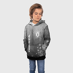Толстовка-худи детская Chelsea - grey gradient вертикально, цвет: 3D-черный — фото 2