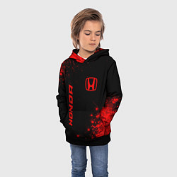 Толстовка-худи детская Honda - red gradient вертикально, цвет: 3D-черный — фото 2