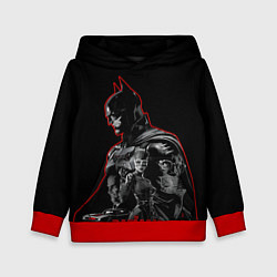 Толстовка-худи детская Бэтмен и враги в ночи, цвет: 3D-красный