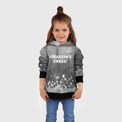 Толстовка-худи детская Assassins Creed - grey gradient посередине, цвет: 3D-черный — фото 2