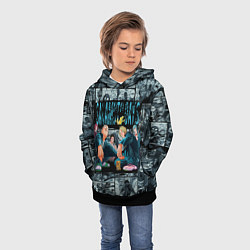 Толстовка-худи детская Дни сакамото главные герои, цвет: 3D-черный — фото 2