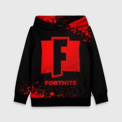 Толстовка-худи детская Fortnite - red gradient, цвет: 3D-черный