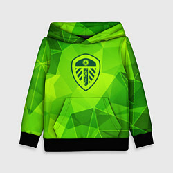 Толстовка-худи детская Leeds United green poly, цвет: 3D-черный