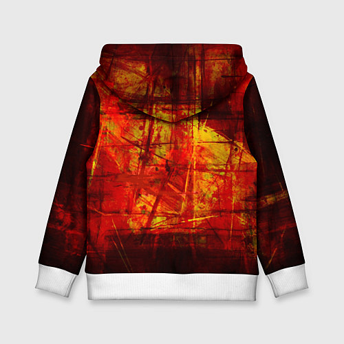 Детская толстовка Абстракция - red grunge tear / 3D-Белый – фото 2