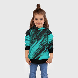 Толстовка-худи детская The color is black and light blue, цвет: 3D-черный — фото 2