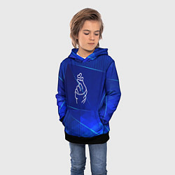 Толстовка-худи детская K Pop blue poly, цвет: 3D-черный — фото 2