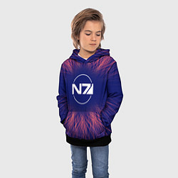 Толстовка-худи детская Mass Effect red energy, цвет: 3D-черный — фото 2