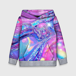 Толстовка-худи детская Розовые блестки, цвет: 3D-меланж