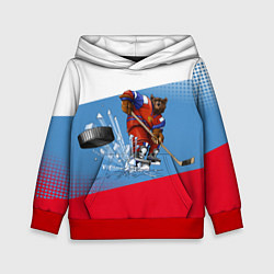 Толстовка-худи детская Русский хоккей, цвет: 3D-красный