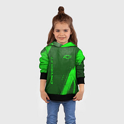 Толстовка-худи детская Chevrolet - green gradient вертикально, цвет: 3D-черный — фото 2