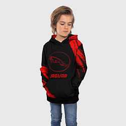 Толстовка-худи детская Jaguar - red gradient, цвет: 3D-черный — фото 2
