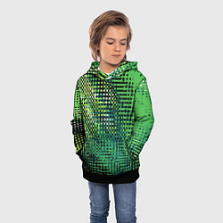 Толстовка-худи детская Чёрно-зелёный абстракция, цвет: 3D-черный — фото 2