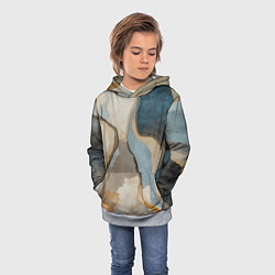 Толстовка-худи детская Абстракция с песком и водой, цвет: 3D-меланж — фото 2