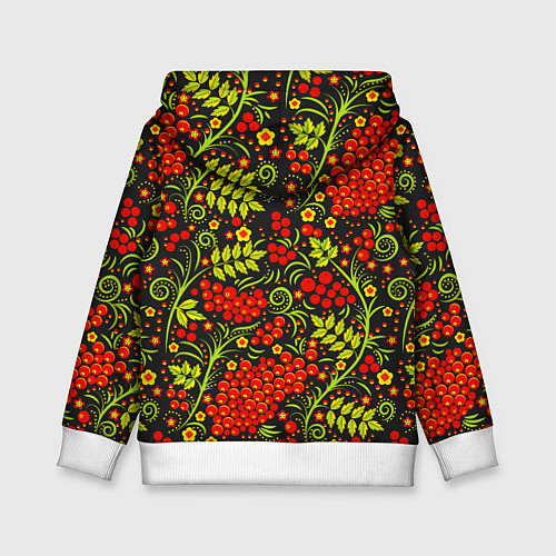 Детская толстовка Красная рябина хохлома / 3D-Белый – фото 2