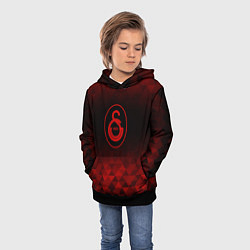 Толстовка-худи детская Galatasaray red poly, цвет: 3D-черный — фото 2