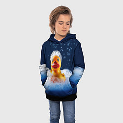 Толстовка-худи детская Резиновая уточка в мыльной пене, цвет: 3D-черный — фото 2