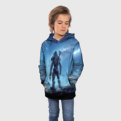 Толстовка-худи детская Mass Effect - ai art fantasy, цвет: 3D-черный — фото 2