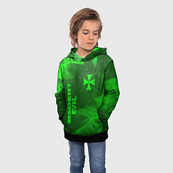 Толстовка-худи детская Resident Evil - green gradient вертикально, цвет: 3D-черный — фото 2