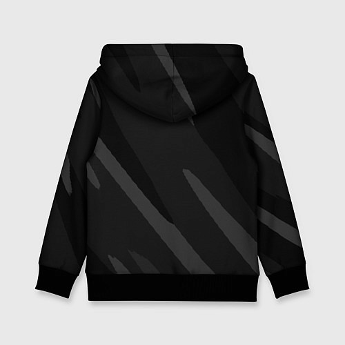 Детская толстовка Чёрно-серый абстрактный полосы / 3D-Черный – фото 2